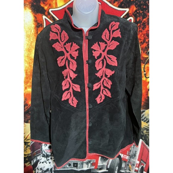 Linea louis‎ dell’olio embellished 100% Suede Leather tunic jacket Size Small - Picture 1 of 8